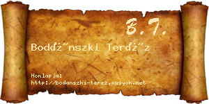 Bodánszki Teréz névjegykártya